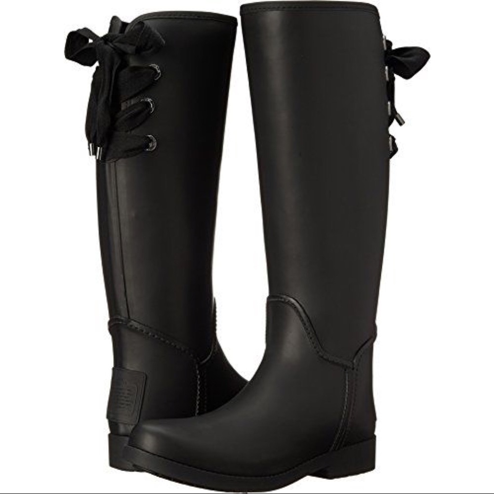 Like New Coach Tristee Rain Boot Wellington, Black, 7